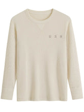 画像をギャラリービューアに読み込む, NORMEN(ノーマン) アメリカ海軍のアンダーシャツ 9.2OZ 長袖 ワッフル Tシャツ