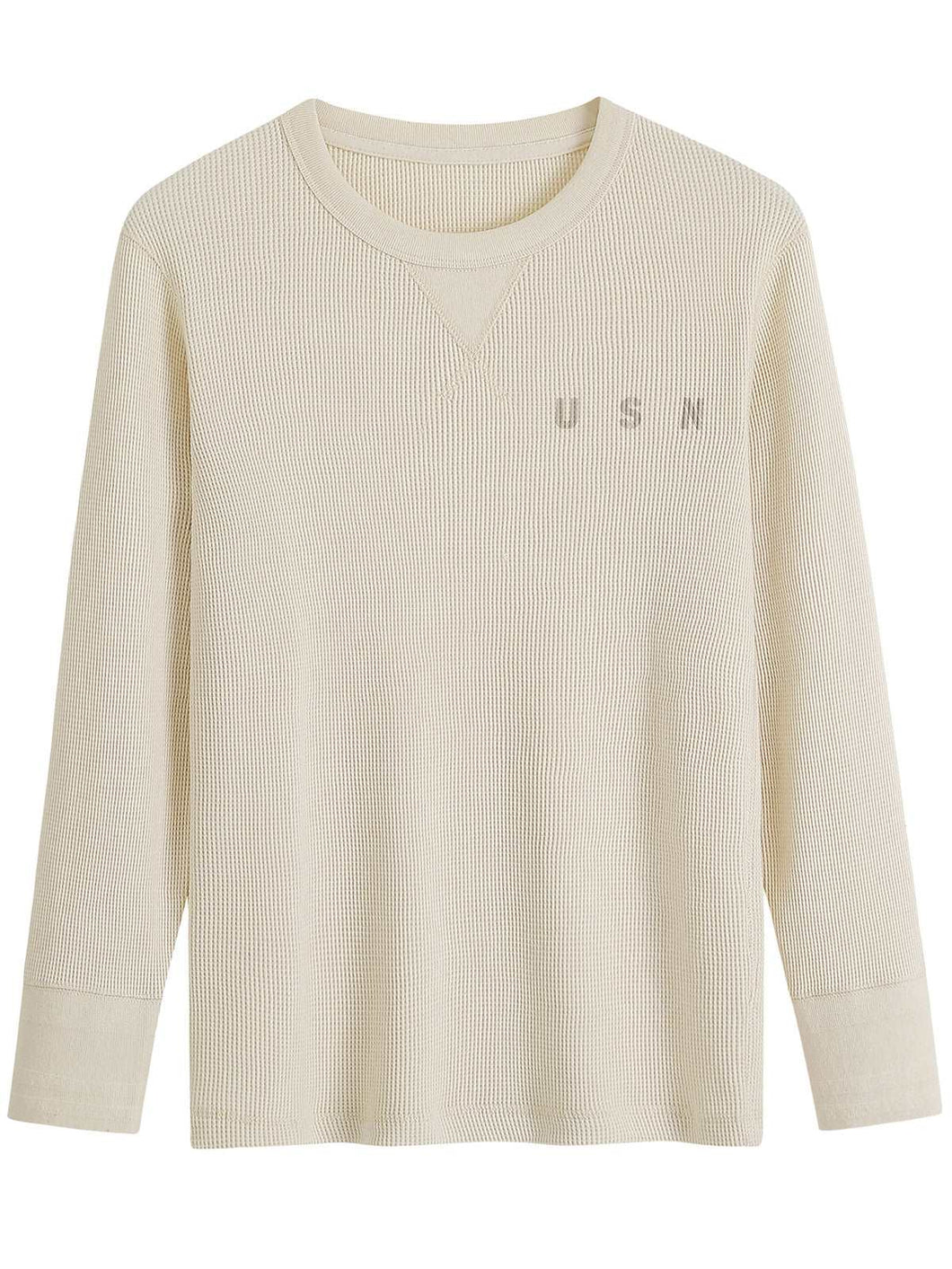 NORMEN(ノーマン) アメリカ海軍のアンダーシャツ 9.2OZ 長袖 ワッフル Tシャツ